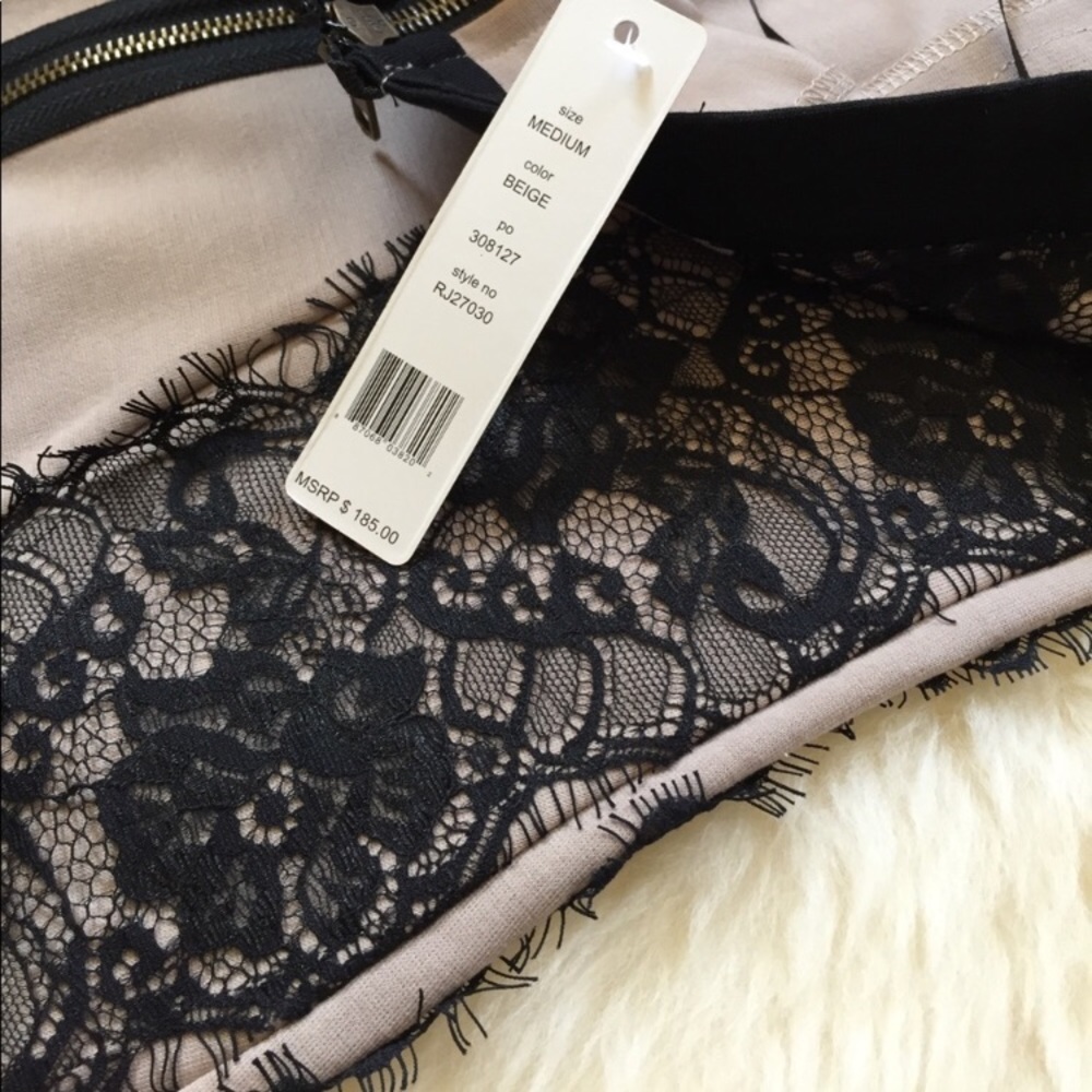 Romeo & Juliet Couture Lace Panel Strapless Dress - Picture 4 of 4